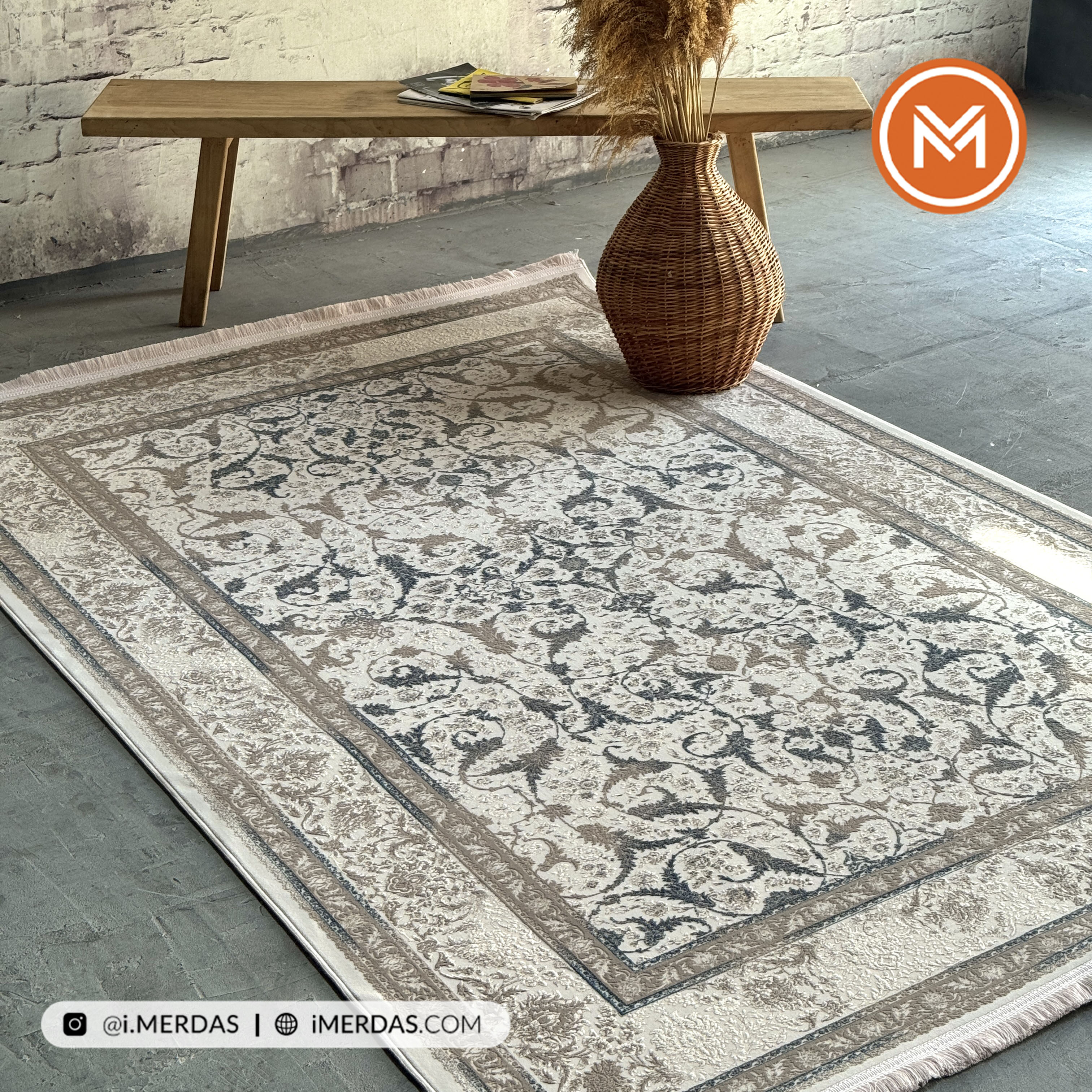 فرش وینتیج کد 10AV0040 زمینه آبی